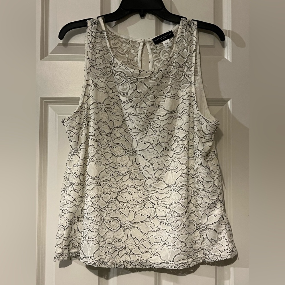 Simply Styled White Lace Tank Top